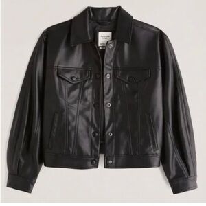 Abercrombie Vegan Leather Trucker Jacket